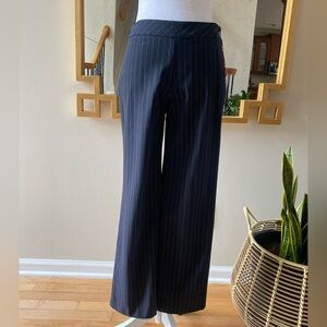 J. Jill Pinstripe Navy Trousers with side buttons